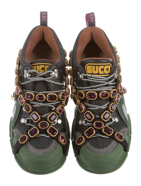 gucci flashtrek embellished sneakers women|gucci flashtrek sneakers men.